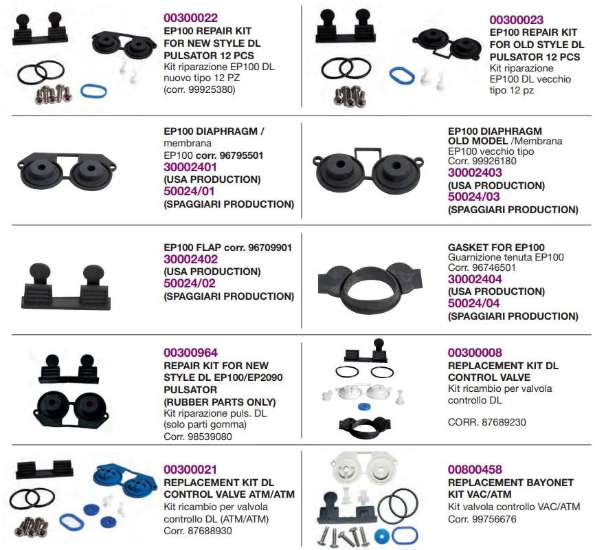 Spare Parts Fitting DL EP100 And EP 2090